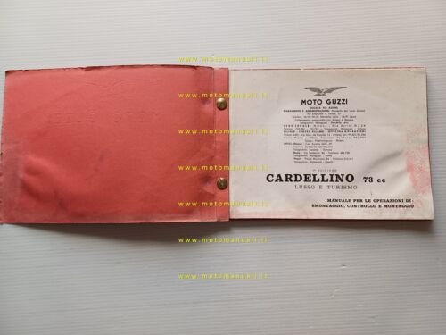 Moto Guzzi Cardellino 73 Lusso - Turismo 1957 manuale officina …