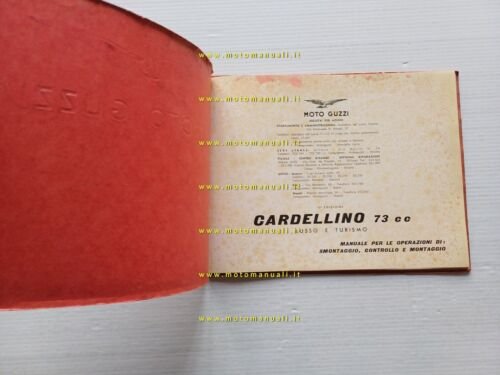 Moto Guzzi Cardellino 73 Lusso - Turismo manuale officina II …