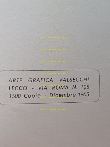 Moto Guzzi Cardellino 83 1963 manuale uso manutenzione libretto ORIGINALE