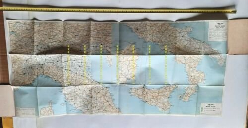 MOTO GUZZI Cartina Stradale Italia 1954 no depliant motorcycle brochure