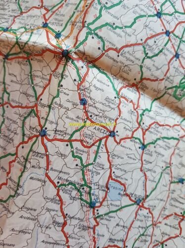 MOTO GUZZI Cartina Stradale Italia 1960 no depliant motorcycle brochure