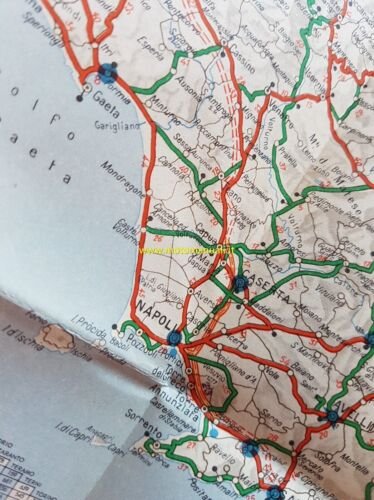 MOTO GUZZI Cartina Stradale Italia 1960 no depliant motorcycle brochure