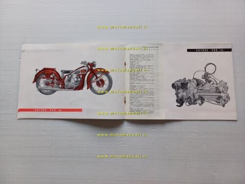 Moto Guzzi catalogo produzione modelli 1950 depliant italiano originale