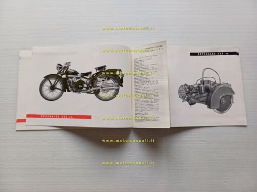 Moto Guzzi catalogo produzione modelli 1950 depliant italiano originale