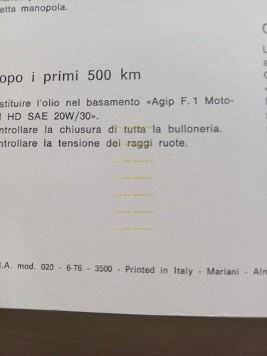 Moto Guzzi Chiù 50 1976 manuale uso manutenzione libretto originale