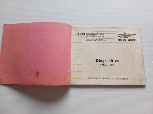 Moto Guzzi Dingo 49 3 Marce 1968 catalogo ricambi originale