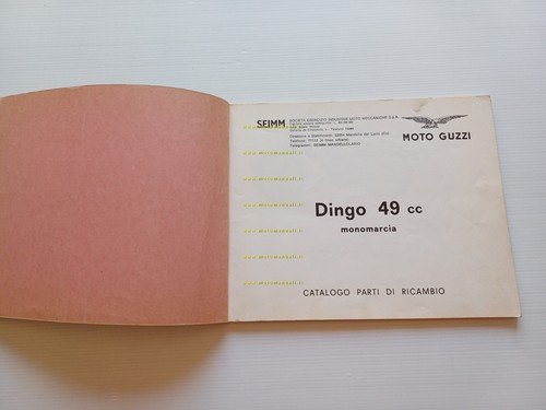 Moto Guzzi Dingo 49 Monomarcia 1969 catalogo ricambi ORIGINALE parts …