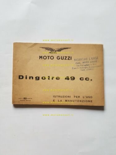 Moto Guzzi Dingotre 49 1965 manuale uso originale motocarro owner's …