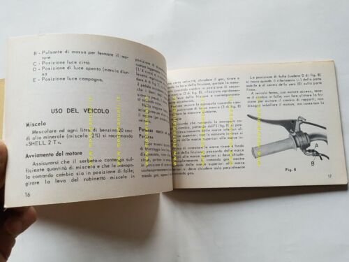 Moto Guzzi Dingotre 49 1965 manuale uso originale motocarro owner's …