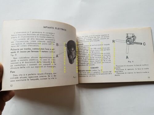 Moto Guzzi Dingotre 49 1965 manuale uso originale motocarro owner's …