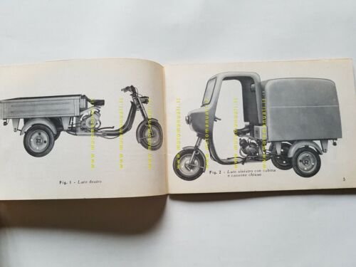 Moto Guzzi Dingotre 49 1965 manuale uso originale motocarro owner's …