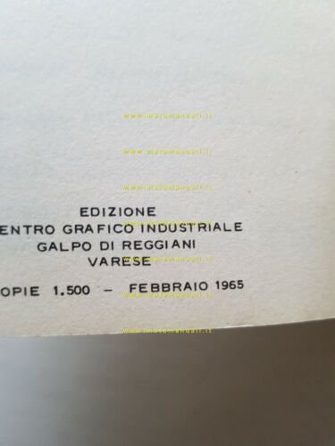 Moto Guzzi Dingotre 49 1965 manuale uso originale motocarro owner's …