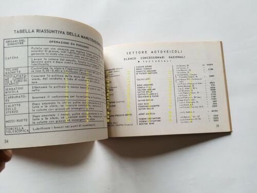 Moto Guzzi Dingotre 49 1965 manuale uso originale motocarro owner's …