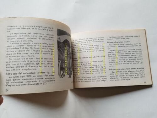 Moto Guzzi Dingotre 49 1965 manuale uso originale motocarro owner's …