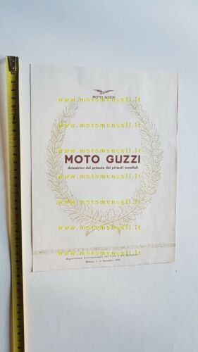 Moto Guzzi Elenco 32 Primati Mondiali 1950 depliant brochure catalogo …