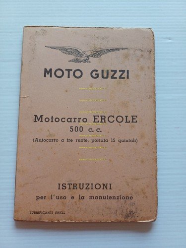 Moto Guzzi Ercole 500 1953 manuale uso manutenzione libretto italiano …