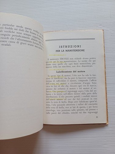 Moto Guzzi Ercole 500 1953 manuale uso manutenzione libretto italiano …