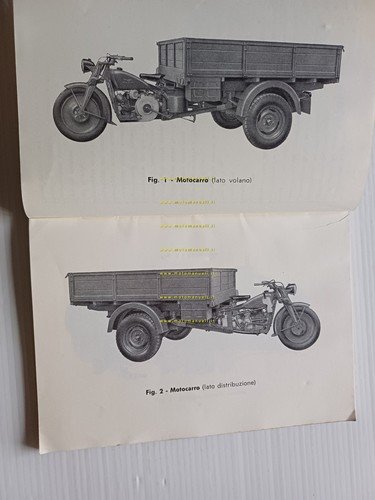 Moto Guzzi Ercole 500 1960 motocarro manuale uso manutenzione italiano …