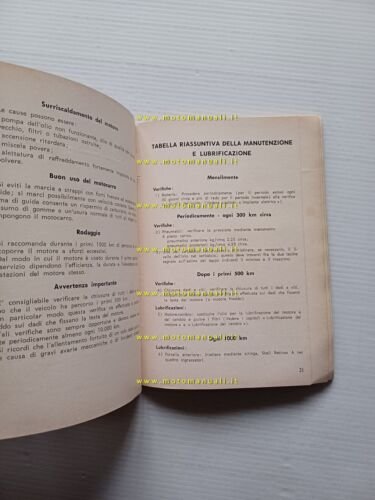 Moto Guzzi Ercole 500 1964 manuale uso manutenzione libretto originale