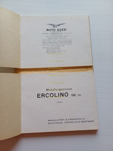 Moto Guzzi Ercolino 192 1956-57 manuale officina originale motocarro shop …