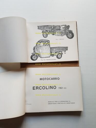 Moto Guzzi Ercolino 192 1960 manuale officina originale motocarro shop …