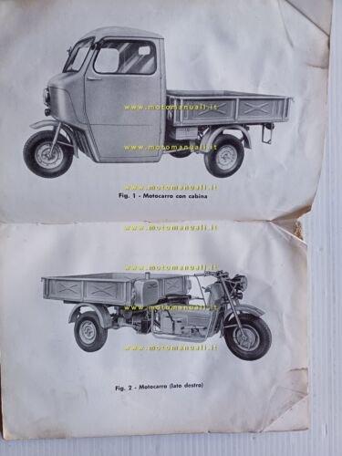 Moto Guzzi ERCOLINO 192 1960 manuale uso originale MOTOCARRO italiano
