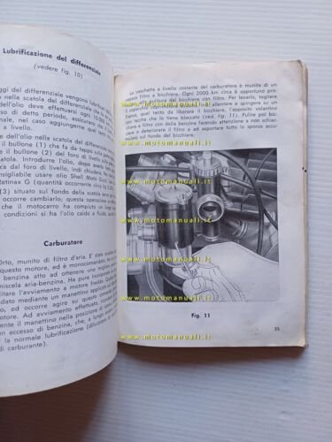 Moto Guzzi ERCOLINO 192 1960 manuale uso originale MOTOCARRO italiano