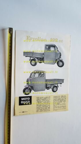 MOTO GUZZI Ercolino 192 1961 depliant originale Motocarro 3-wheeler brochure