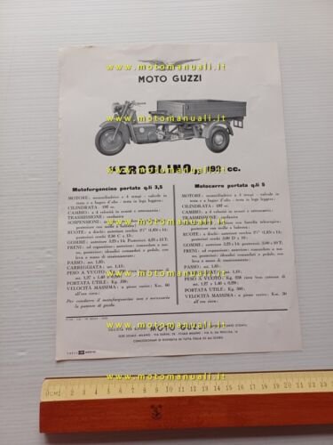 MOTO GUZZI Ercolino 192 Motocarro 1955 depliant originale italiano