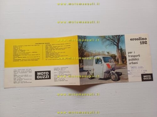 Moto Guzzi Ercolino 192 Trasporti Urbani depliant ITALIANO originale