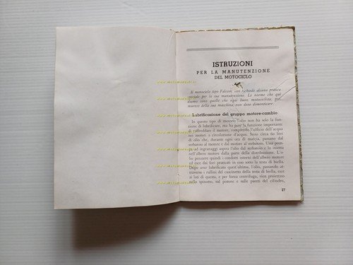 Moto Guzzi Falcone 500 1951 manuale uso manutenzione libretto originale