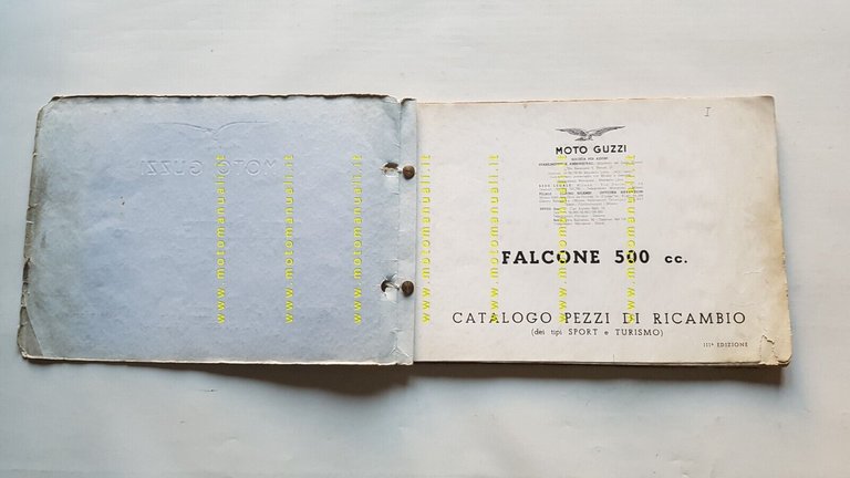 Moto Guzzi Falcone 500 1957 catalogo ricambi originale spare parts …