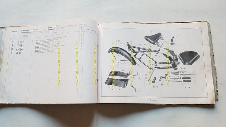 Moto Guzzi Falcone 500 1957 catalogo ricambi originale spare parts …