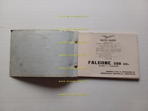 Moto Guzzi Falcone 500 Sport-Turismo 1956 manuale officina originale