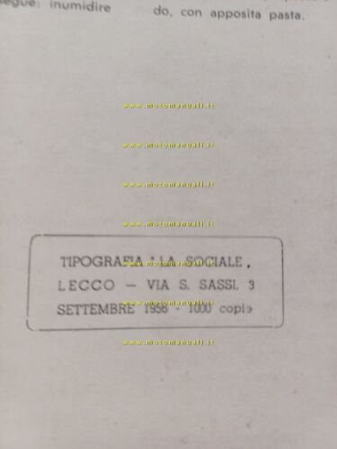 Moto Guzzi Falcone 500 Sport-Turismo 1956 manuale officina originale