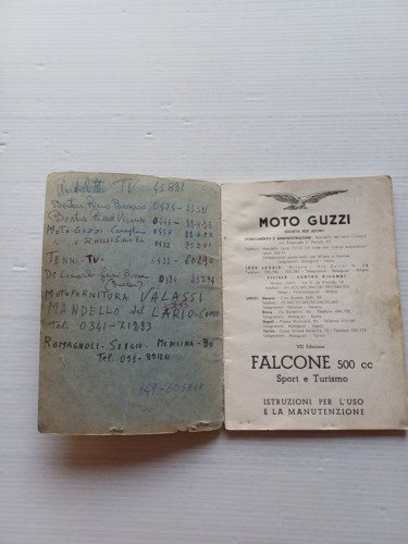 Moto Guzzi Falcone 500 Sport-Turismo 1963 manuale uso manutenzione originale