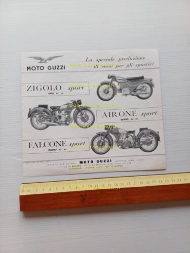 MOTO GUZZI Falcone Airone Zigolo depliant anni 50 originale genuine …