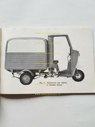 Moto Guzzi Furghino 49 1968 manuale uso originale motocarro owner's …