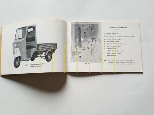 Moto Guzzi Furghino 49 1968 manuale uso originale motocarro owner's …