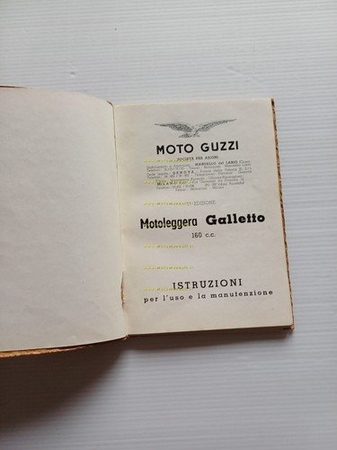 Moto Guzzi Galletto 160 1950 manuale uso manutenzione libretto ORIGINALE