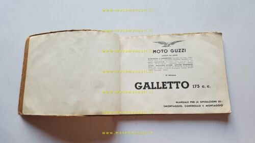 Moto Guzzi Galletto 175 1954 manuale officina originale