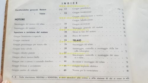 Moto Guzzi Galletto 175 1954 manuale officina originale