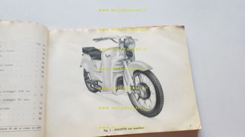 Moto Guzzi Galletto 175 1954 manuale officina originale