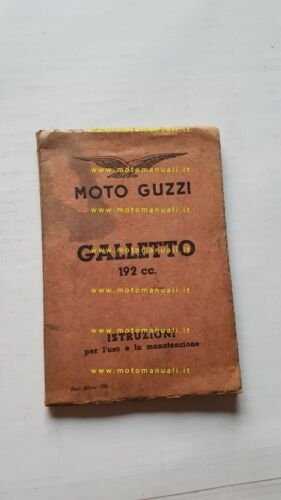 Moto Guzzi Galletto 192 1954 manuale uso manutenzione libretto originale