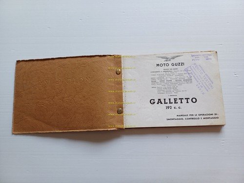 Moto Guzzi Galletto 192 1955 manuale officina originale