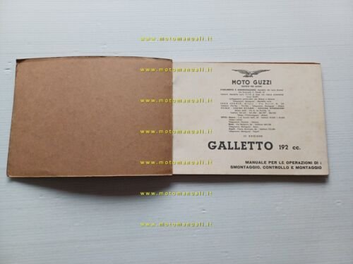 Moto Guzzi Galletto 192 1960 manuale officina originale workshop manual