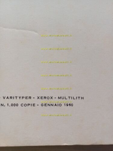 Moto Guzzi Galletto 192 1960 manuale officina originale workshop manual