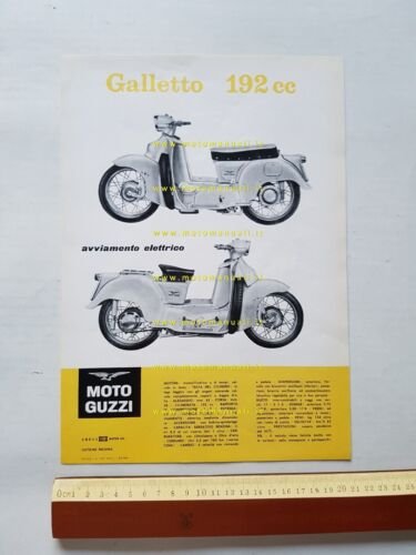 MOTO GUZZI Galletto 192 A.E. 1962 depliant ORIGINALE genuine motorcycle …