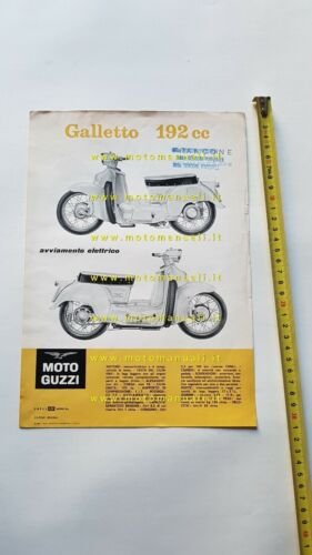 MOTO GUZZI Galletto 192 Avv. Elettrico 1961 depliant originale brochure