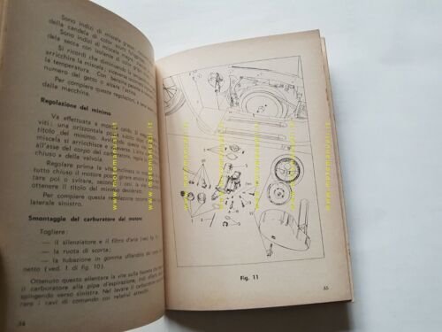 Moto Guzzi Galletto 192 Avviamento Elettrico 1961 manuale uso originale